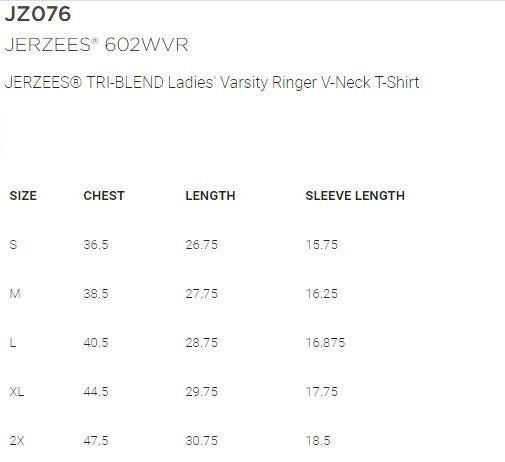 Shepherd Football - 2020 - Ladies T-Shirt - TRI-BLEND Ladies' Varsity Ringer V-Neck T-Shirt