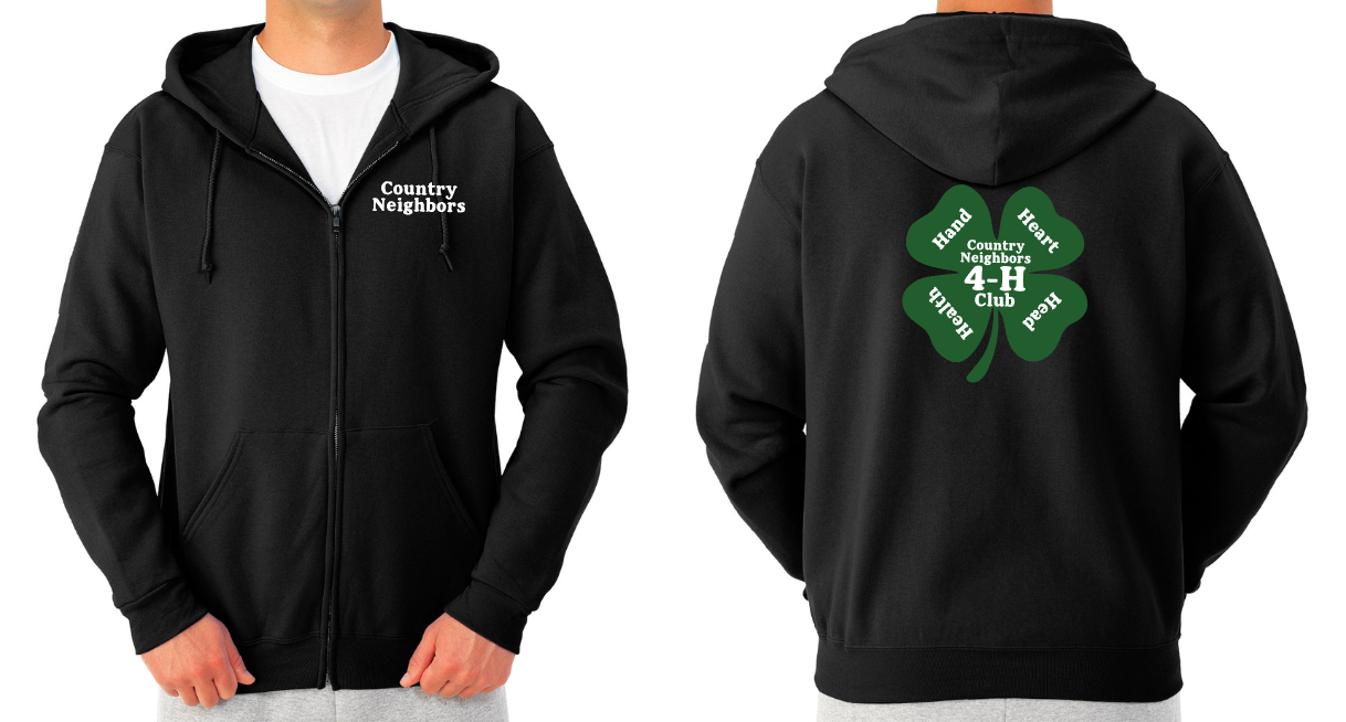 Country Neighbors 4H Club - JERZEES® NuBlend® Unisex Full-Zip Hooded Sweatshirt - 8.0oz