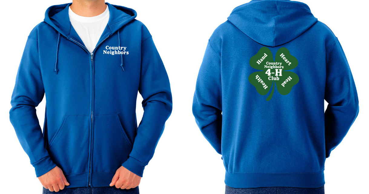 Country Neighbors 4H Club - JERZEES® NuBlend® Unisex Full-Zip Hooded Sweatshirt - 8.0oz
