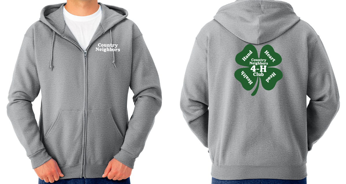 Country Neighbors 4H Club - JERZEES® NuBlend® Unisex Full-Zip Hooded Sweatshirt - 8.0oz