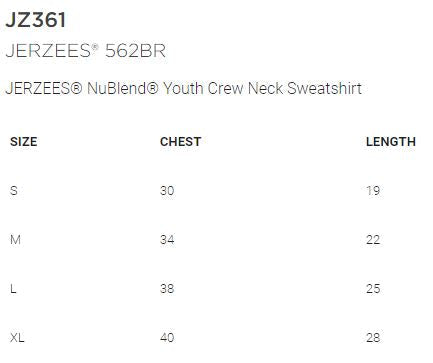 Shepherd Spirit Gear - 2021-#1 - Youth Crew Neck Sweatshirt - Jerzees NuBlend