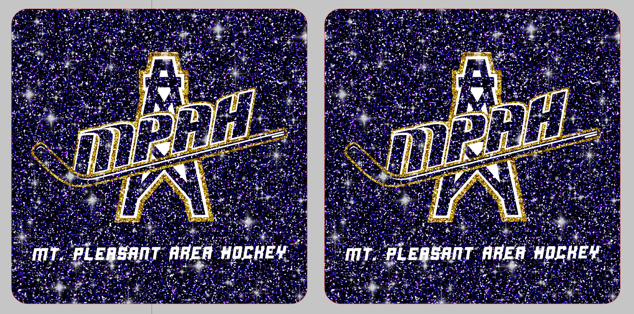 Mt. Pleasant Area Hockey - Bag Tag 3 x 3 Aluminum - 2-sided