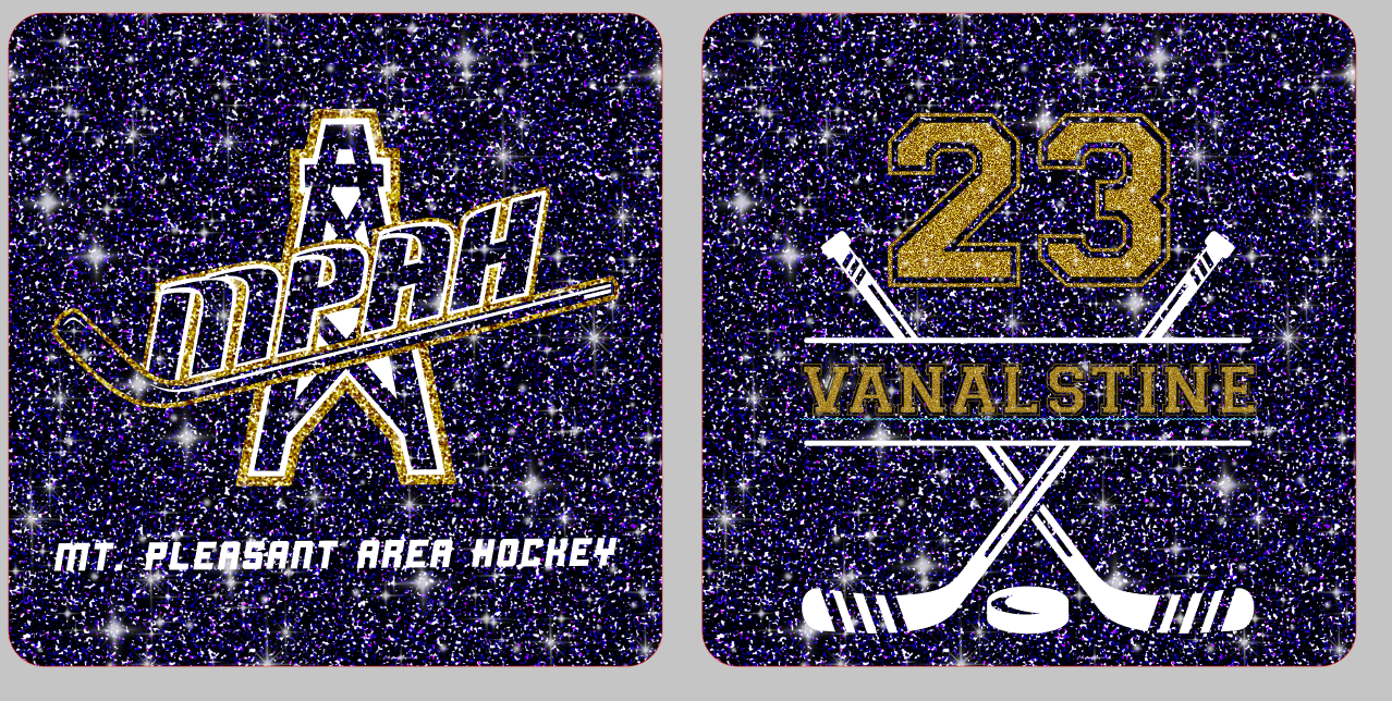 Mt. Pleasant Area Hockey - Bag Tag 3 x 3 Aluminum - 2-sided
