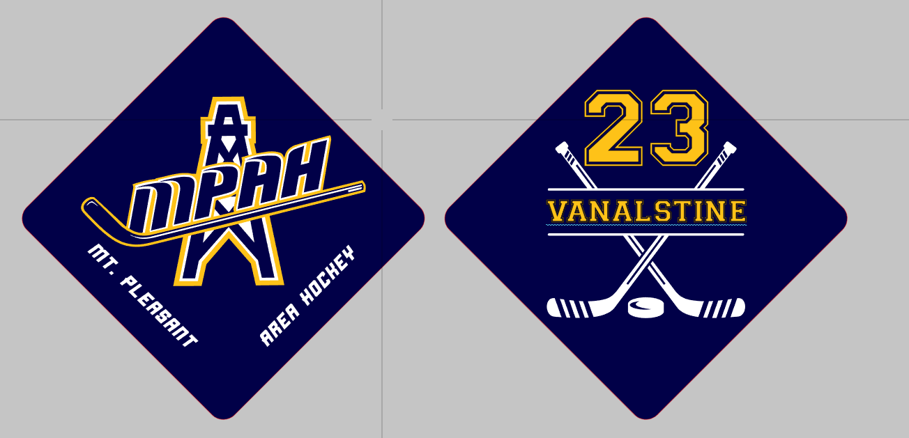 Mt. Pleasant Area Hockey - Keychain 2.25 x 2.25 Aluminum - 2-sided