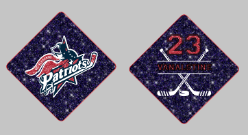 Patriots Hockey - Keychain 2.25 x 2.25 Aluminum - 2-sided