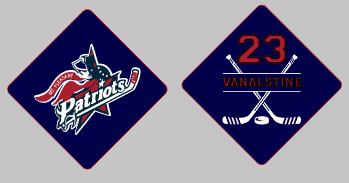 Patriots Hockey - Keychain 2.25 x 2.25 Aluminum - 2-sided