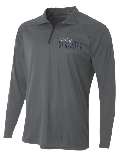 Shepherd Football Spirit Gear - 2026 - Mens Quarter Zip Long-Sleeve Tee - A4 1/4 Zip - 4oz