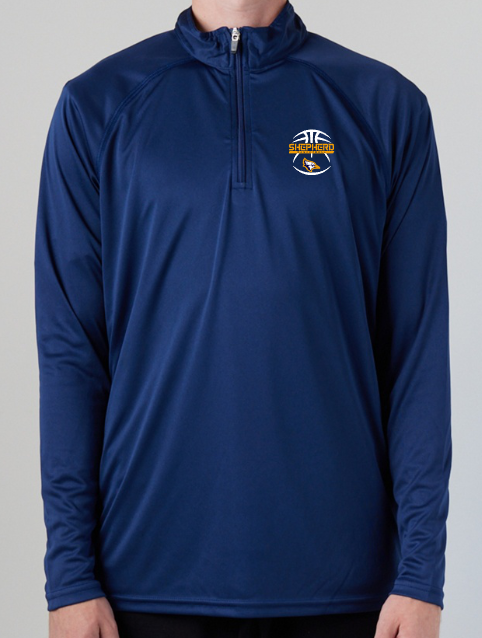 Shepherd Basketball Gear - 2024 - Mens Quarter Zip Long-Sleeve Tee - A4 1/4 Zip - 4oz