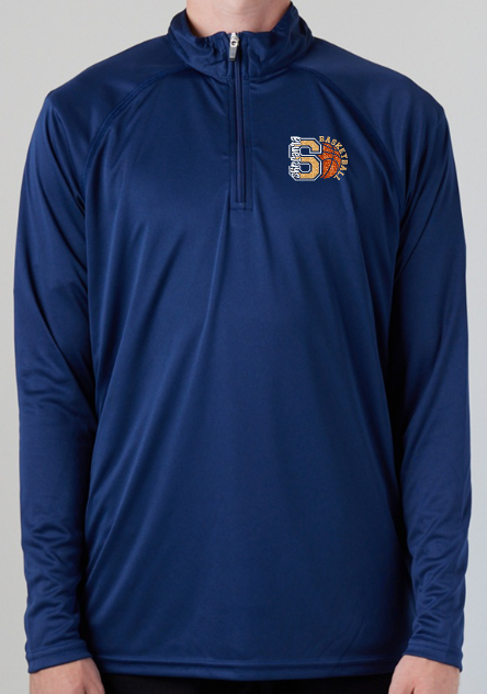 Shepherd Basketball Gear - 2024 - Mens Quarter Zip Long-Sleeve Tee - A4 1/4 Zip - 4oz