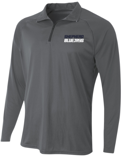 Shepherd Football Spirit Gear - 2026 - Mens Quarter Zip Long-Sleeve Tee - A4 1/4 Zip - 4oz