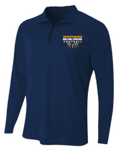 Shepherd Football Gear - 2026 -  Mens Quarter Zip Long-Sleeve Tee - A4 1/4 Zip - 4oz