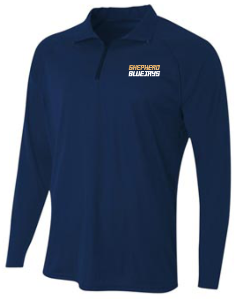 Shepherd Football Spirit Gear - 2026 - Mens Quarter Zip Long-Sleeve Tee - A4 1/4 Zip - 4oz