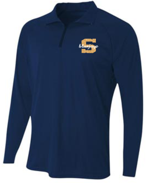 Shepherd Football Spirit Gear - 2026 - Mens Quarter Zip Long-Sleeve Tee - A4 1/4 Zip - 4oz