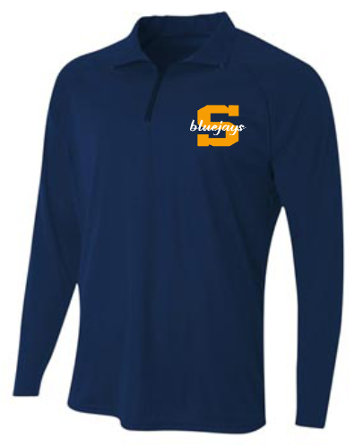 Shepherd Football Spirit Gear - 2026 - Mens Quarter Zip Long-Sleeve Tee - A4 1/4 Zip - 4oz