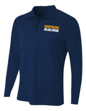 Shepherd Football Spirit Gear - 2024 - Mens Quarter Zip Long-Sleeve Tee - A4 1/4 Zip - 4oz