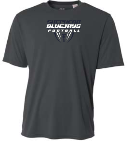 Shepherd Football Gear - 2026 -  Youth Performance Tee - A4 Youth Cooling Performance Crew Tee - 4oz