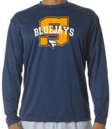 Shepherd Football Spirit Gear - 2025 - Adult Performance Long Sleeve Tee - A4 Cooling Performance Long Sleeve Crew Tee - 4oz