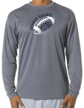 Shepherd Football Gear - 2024 -  Youth Performance Long Sleeve Tee - A4 Youth Cooling Performance Long Sleeve Crew Tee - 4oz