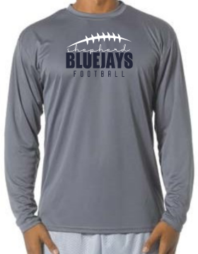 Shepherd Football Gear - 2024 -  Youth Performance Long Sleeve Tee - A4 Youth Cooling Performance Long Sleeve Crew Tee - 4oz