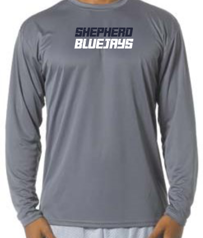 Shepherd Football Spirit Gear - 2026 - Youth Performance Long Sleeve Tee - A4 Youth Cooling Performance Long Sleeve Crew Tee - 4oz