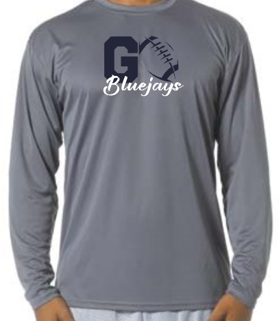 Shepherd Football Spirit Gear - 2026 - Youth Performance Long Sleeve Tee - A4 Youth Cooling Performance Long Sleeve Crew Tee - 4oz