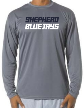 Shepherd Football Spirit Gear - 2024 - Adult Performance Long Sleeve Tee - A4 Cooling Performance Long Sleeve Crew Tee - 4oz