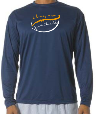 Shepherd Football Gear - 2026 -  Youth Performance Long Sleeve Tee - A4 Youth Cooling Performance Long Sleeve Crew Tee - 4oz