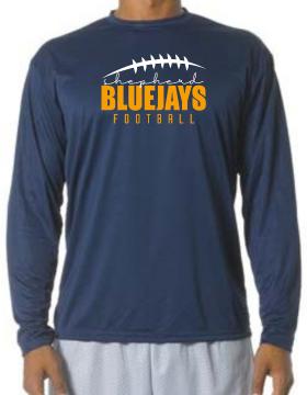 Shepherd Football Gear - 2024 -  Youth Performance Long Sleeve Tee - A4 Youth Cooling Performance Long Sleeve Crew Tee - 4oz