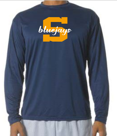 Shepherd Football Spirit Gear - 2026 - Youth Performance Long Sleeve Tee - A4 Youth Cooling Performance Long Sleeve Crew Tee - 4oz