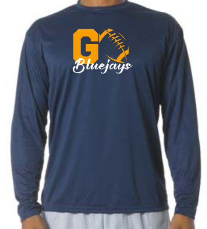 Shepherd Football Spirit Gear - 2026 - Youth Performance Long Sleeve Tee - A4 Youth Cooling Performance Long Sleeve Crew Tee - 4oz