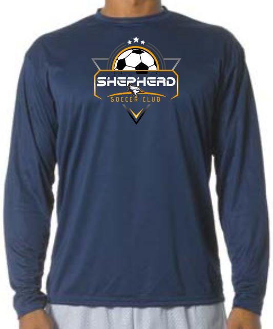 Shepherd Soccer Club Gear - 2026 -  Adult Performance Long Sleeve Tee - A4 Cooling Performance Long Sleeve Crew Tee - 4oz