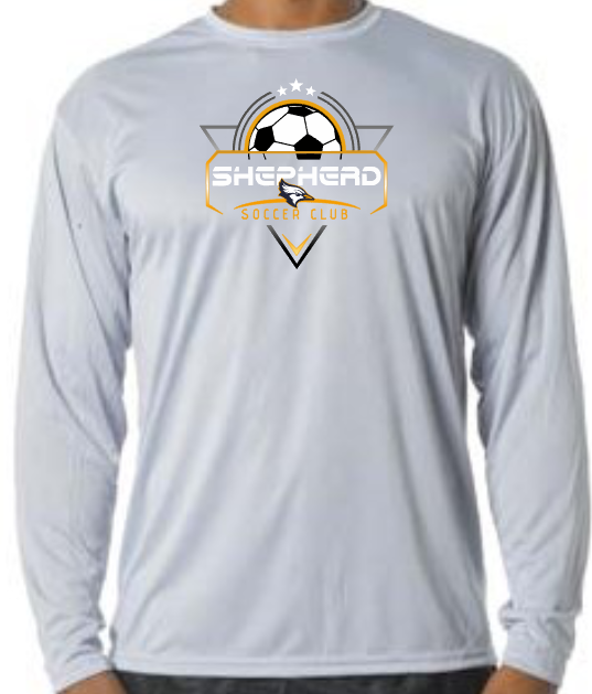 Shepherd Soccer Club Gear - 2026 -  Adult Performance Long Sleeve Tee - A4 Cooling Performance Long Sleeve Crew Tee - 4oz