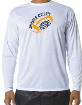 Shepherd Football Gear - 2024 -  Adult Performance Long Sleeve Tee - A4 Cooling Performance Long Sleeve Crew Tee - 4oz