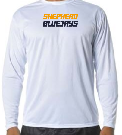 Shepherd Football Spirit Gear - 2026 - Youth Performance Long Sleeve Tee - A4 Youth Cooling Performance Long Sleeve Crew Tee - 4oz