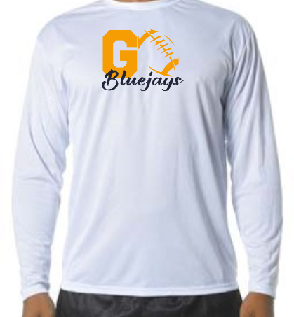 Shepherd Football Spirit Gear - 2026 - Youth Performance Long Sleeve Tee - A4 Youth Cooling Performance Long Sleeve Crew Tee - 4oz