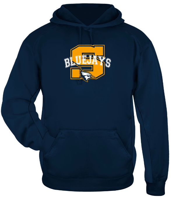 Shepherd Football Spirit Gear - 2026 - Adult Poly Hooded Sweatshirt - Badger Sport Performance Fleece Hood