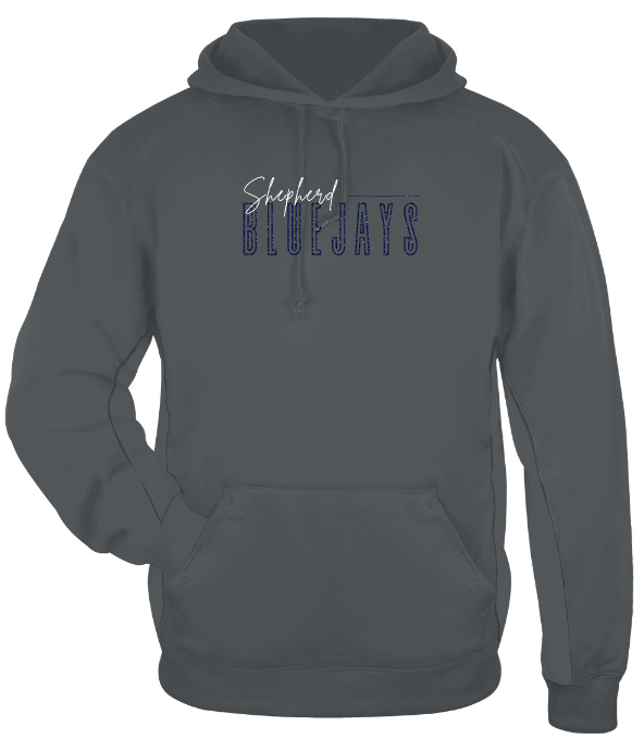 Shepherd Football Spirit Gear - 2026 - Adult Poly Hooded Sweatshirt - Badger Sport Performance Fleece Hood