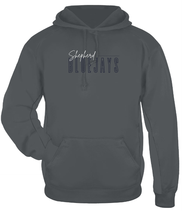 Shepherd Football Spirit Gear - 2026 - Adult Poly Hooded Sweatshirt - Badger Sport Performance Fleece Hood