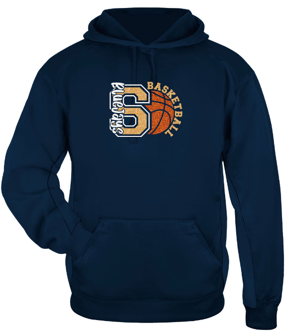 Shepherd Basketball Gear - 2024 - Adult Poly Hooded Sweatshirt - Badger Sport Performance Fleece Hood