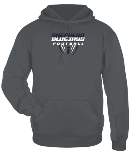 Shepherd Football Gear - 2026 -  Adult Poly Hooded Sweatshirt - Badger Sport Performance Fleece Hood