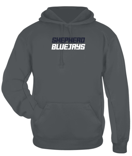 Shepherd Football Spirit Gear - 2026 - Adult Poly Hooded Sweatshirt - Badger Sport Performance Fleece Hood
