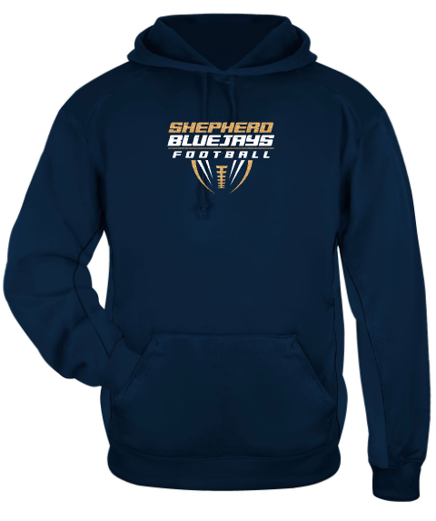 Shepherd Football Gear - 2026 -  Adult Poly Hooded Sweatshirt - Badger Sport Performance Fleece Hood