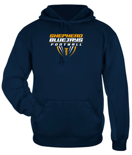 Shepherd Football Gear - 2026 -  Adult Poly Hooded Sweatshirt - Badger Sport Performance Fleece Hood