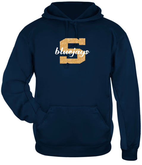 Shepherd Football Spirit Gear - 2026 - Adult Poly Hooded Sweatshirt - Badger Sport Performance Fleece Hood
