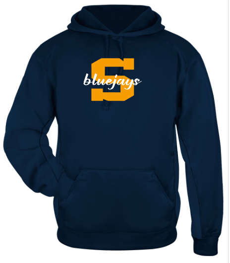 Shepherd Football Spirit Gear - 2026 - Adult Poly Hooded Sweatshirt - Badger Sport Performance Fleece Hood