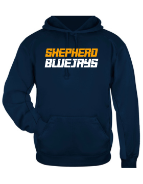 Shepherd Football Spirit Gear - 2024 - Adult Poly Hooded Sweatshirt - Badger Sport Performance Fleece Hood