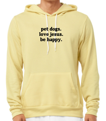 pet dogs love jesus be happy - Adult Fleece Pullover Hoodie - Bella Canvas Unisex Sponge Fleece Pullover Hoodie
