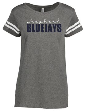 Shepherd Football Spirit Gear - 2024 - Ladies Tee - Enza Ladies Jersey Football Tee - 4.5oz