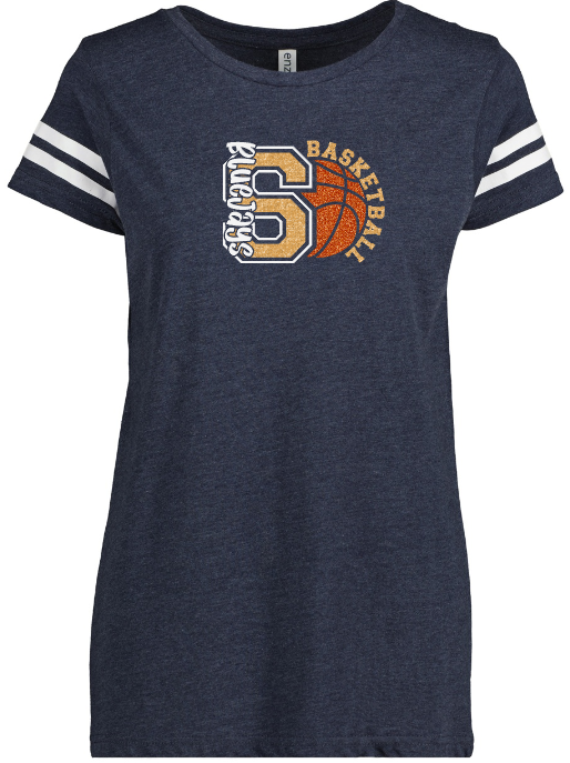 Shepherd Basketball Gear - 2024 -  Ladies Tee - Enza Ladies Jersey Football Tee - 4.5oz