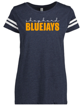Shepherd Football Spirit Gear - 2024 - Ladies Tee - Enza Ladies Jersey Football Tee - 4.5oz